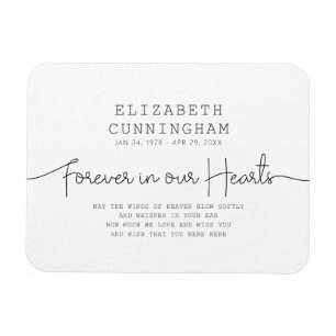 Magnet Flexible Forever In Our Hearts Memorial Simple Citation Mod