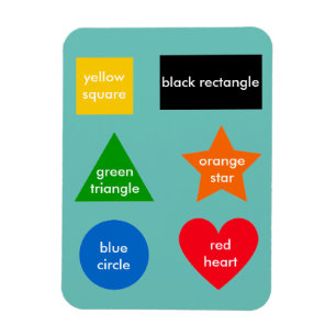 Magnet Flexible Formes colorées Couleurs Mots Apprentissage