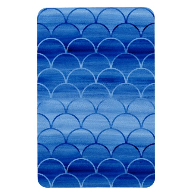 Magnet Flexible Formes de ventilateur d'aquarelle bleu prussien gé (Vertical)