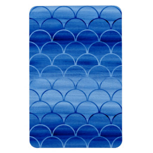 Magnet Flexible Formes géométriques de fan d'aquarelle de bleu