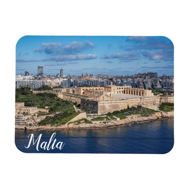 Magnet Flexible Fort Manoel et Sliema de La Valette, Malte (Horizontal)