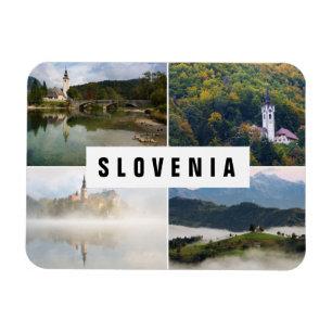 Magnet Flexible Four photo Slovenia churches collage souvenir