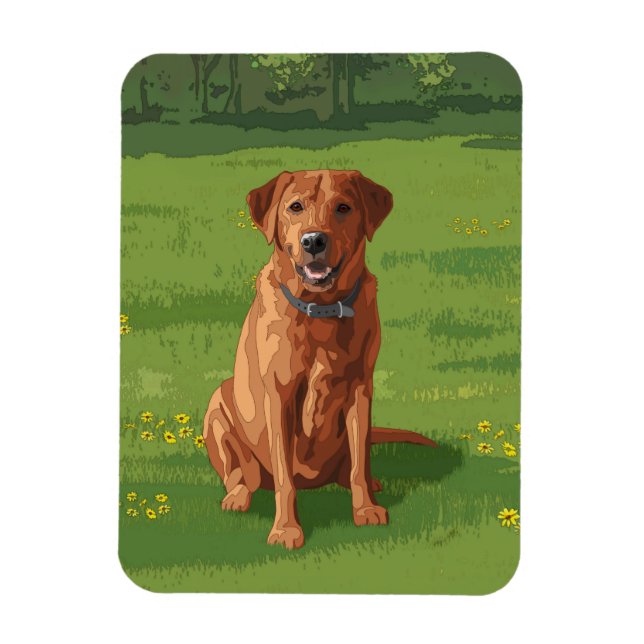 Magnet Flexible Fox Red Yellow Labrador Retriever Chien (Vertical)