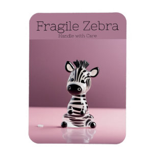 Magnet Flexible Fragile Zebra : Manipuler avec soin