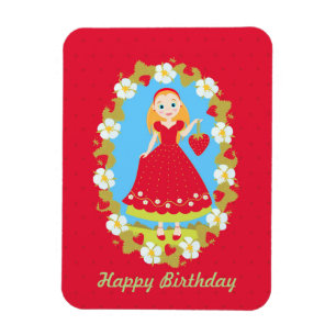Magnet Flexible Fraise Fête d'anniversaire fille