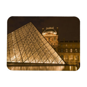 Magnet Flexible France, Paris. Le Louvre au crépuscule. Crédit 2