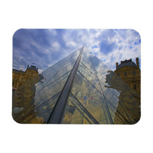 Magnet Flexible France, Paris. Nuages reflétés sur le Louvre