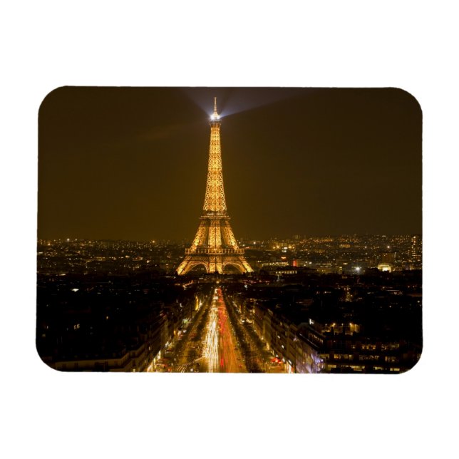 Magnet Flexible France, Paris. Vue nocturne de la Tour Eiffel (Horizontal)