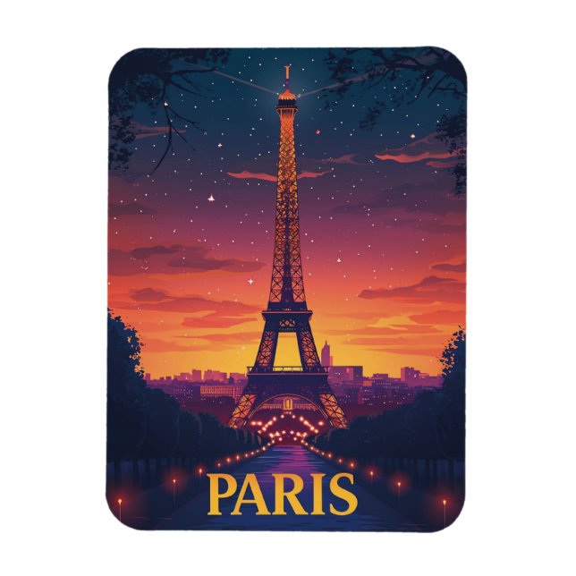 Magnet Flexible Francia Paris Torre Eiffel nocturna (Vertical)