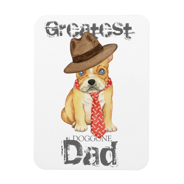 Magnet Flexible French Bulldog Papa (Vertical)