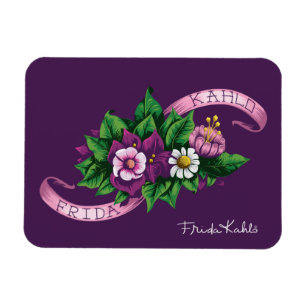Magnet Flexible Frida Kahlo Bouquet floral pourpre