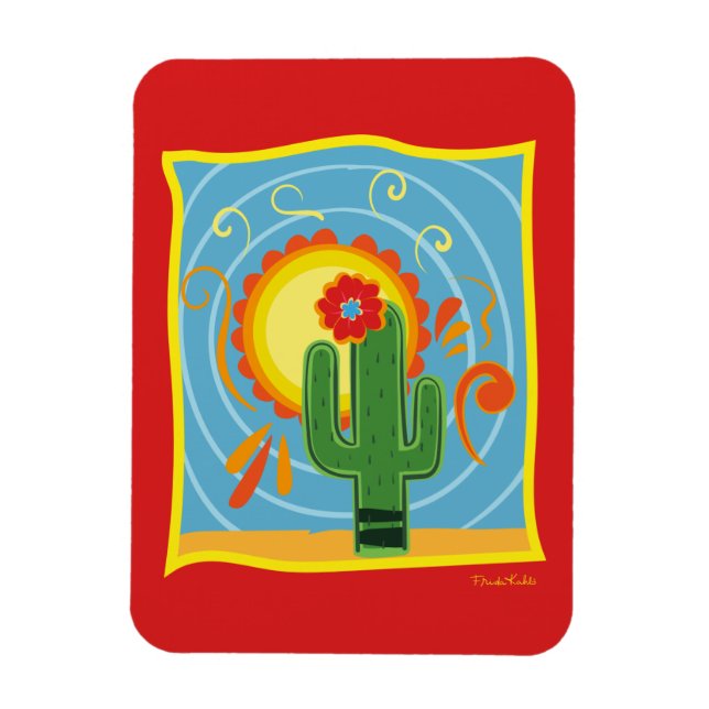 Magnet Flexible Frida Kahlo Cactus Graphic (Vertical)
