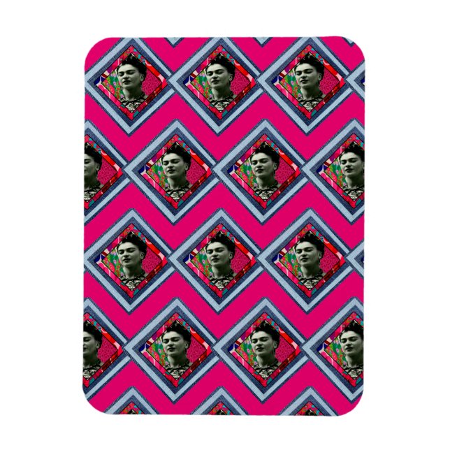 Magnet Flexible Frida Kahlo Retro Denim Diamond (Vertical)
