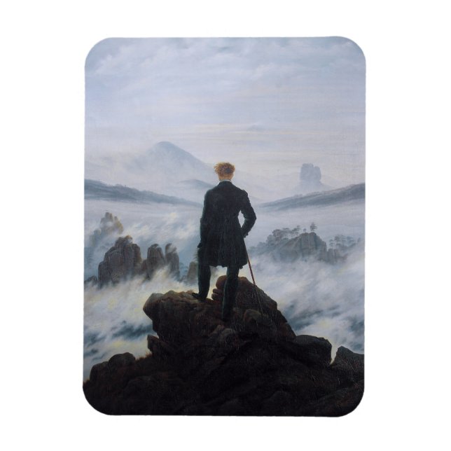 Magnet Flexible Friedrich's Wanderer au-dessus de la mer de brouil (Vertical)
