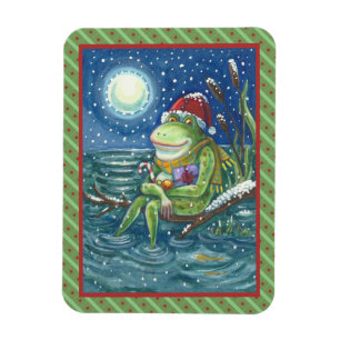 MAGNET FLEXIBLE FROG SUR LE JOURNAL RÉCHAUFFE LE COEUR, AMUSANT, M