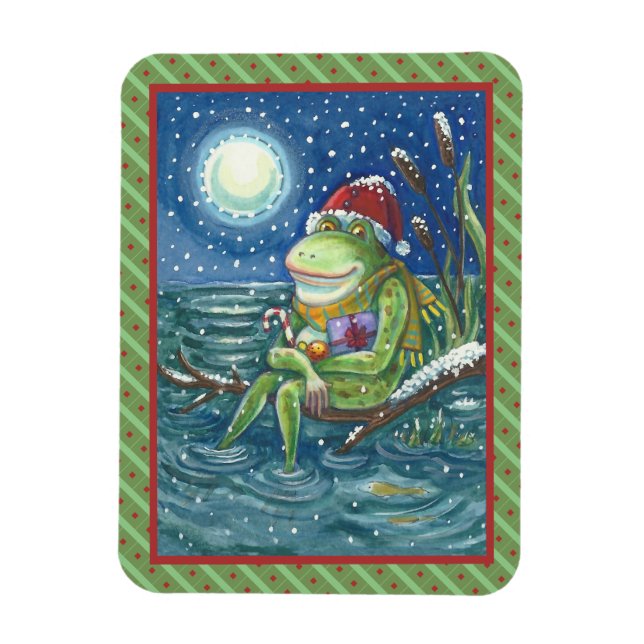 MAGNET FLEXIBLE FROG SUR LE JOURNAL RÉCHAUFFE LE COEUR, AMUSANT, M (Vertical)