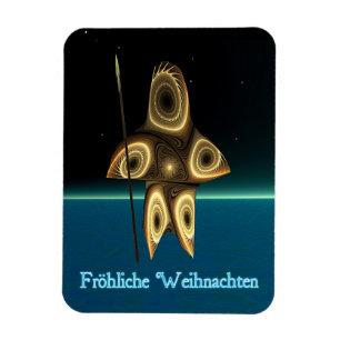 Magnet Flexible Frohliche Weihnachten - Fractal Inuit Hunter