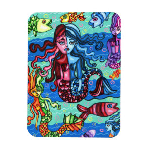 Magnet Flexible Fruits de mer Poisson Abstrait peinture originale