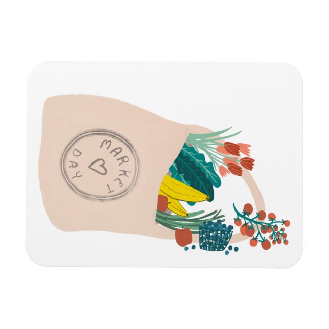 Magnet Flexible Fruits et Légumes Épiceries déversées Marché des f (Horizontal)