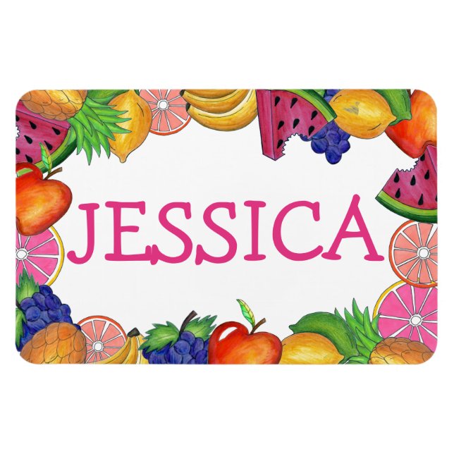 Magnet Flexible Fruity Fun Raisins Citron Lime Watermelon Pomme (Horizontal)
