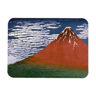 Magnet Flexible Fuji rouge, Aka Fujiyama Volcan Katsushika Hokusai