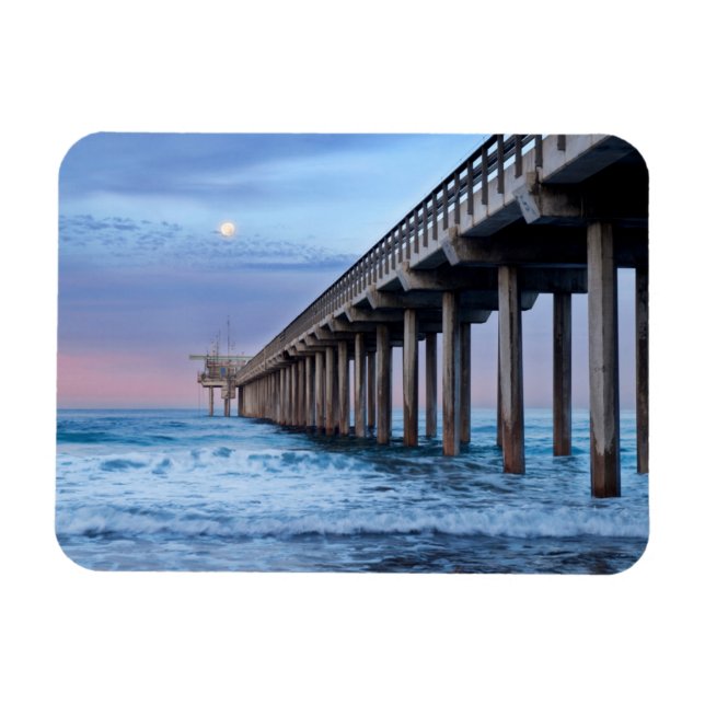 Magnet Flexible Full moon over pier, Californie (Horizontal)