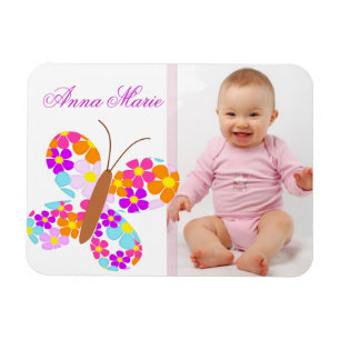Magnet Flexible Fun "Flower Butterfly" Faire-part bébé