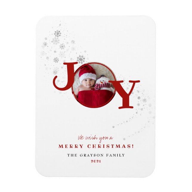 Magnet Flexible Fun Joyeux Noël Joie Photo Carte de vacances (Vertical)