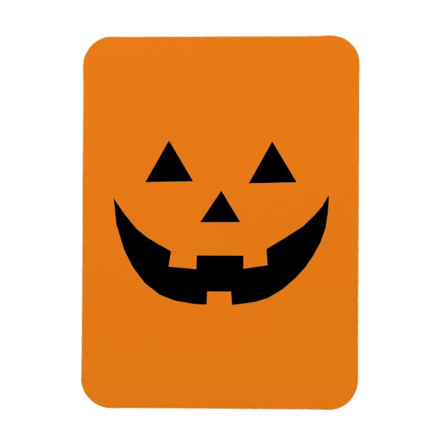 Magnet Flexible Fun orange Jack-o'-lantern visage citrouille Hallo (Vertical)