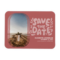 Fun Retro Typographie Photo Mariage Enregistrer la