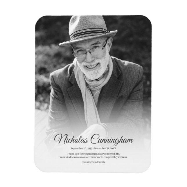 Magnet Flexible Funérailles commémoratives Classique moderne Photo (Vertical)