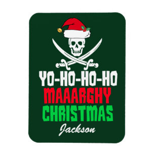 Magnet Flexible Funky Pirate Christmas Pun Yo Ho Ho Ho
