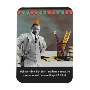 Magnet Flexible Funky Welcome Enseignant Vintage Black Man