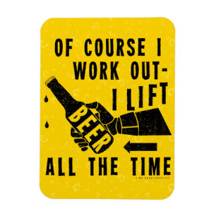 Magnet Flexible Funny Beer Work Out Humor Golden Lager Bubbles