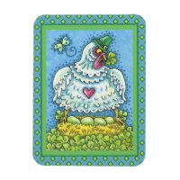 FUNNY IRISH HEN, OEUFS VERTS ET SHAMROCK CUIT