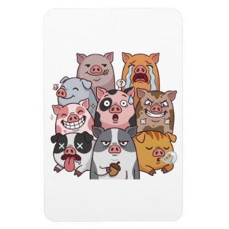 Magnet Flexible Funny Pig Mood Squad Cartoon