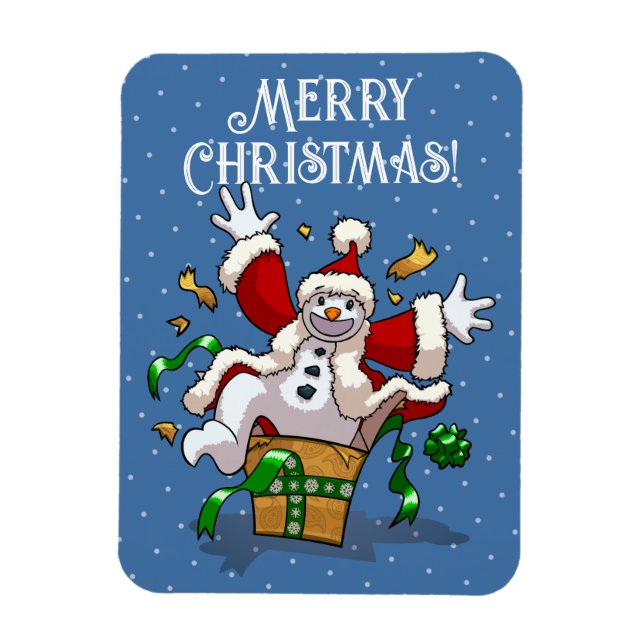 Magnet Flexible Funny Snowman Merry Christmas Surprise Cartoon (Vertical)
