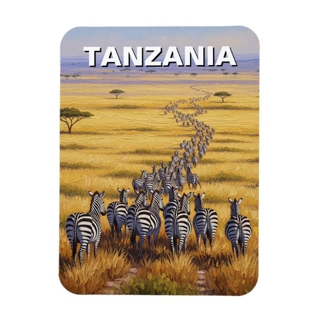 Magnet Flexible Funny Tanzanie Serengeti National Park Zebra (Vertical)