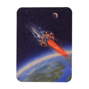 Magnet Flexible Fusée de science-fiction vintage dans l'espace au-