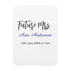 Magnet Flexible Futur nom de famille de Mme la mariée à marier gri