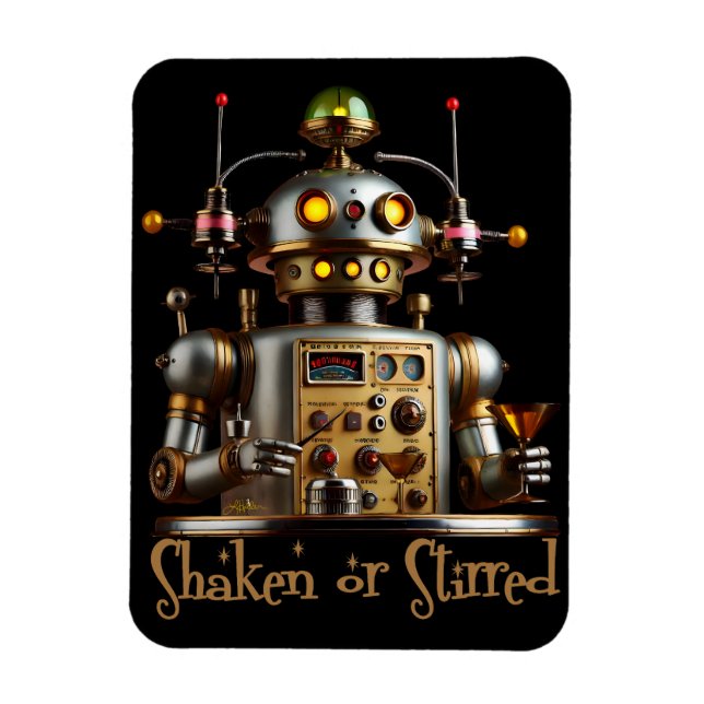 Magnet Flexible Futuristic Robot Bartender "Shaken or Stirred" (Vertical)
