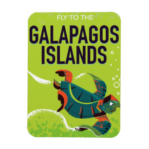 Magnet Flexible Galapagos Îles vintage affiche de voyage.