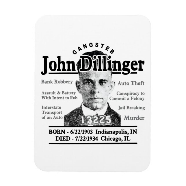 Magnet Flexible Gangster John Dillinger (Vertical)