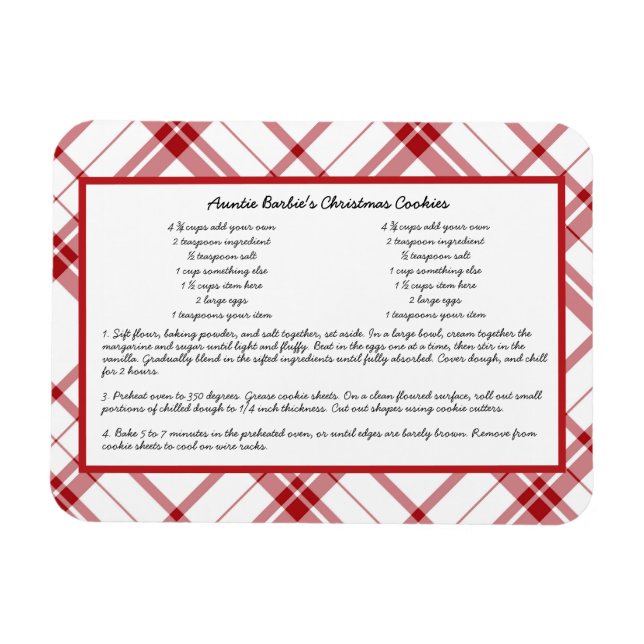 Magnet Flexible Garde de recettes familiales Noël (Horizontal)