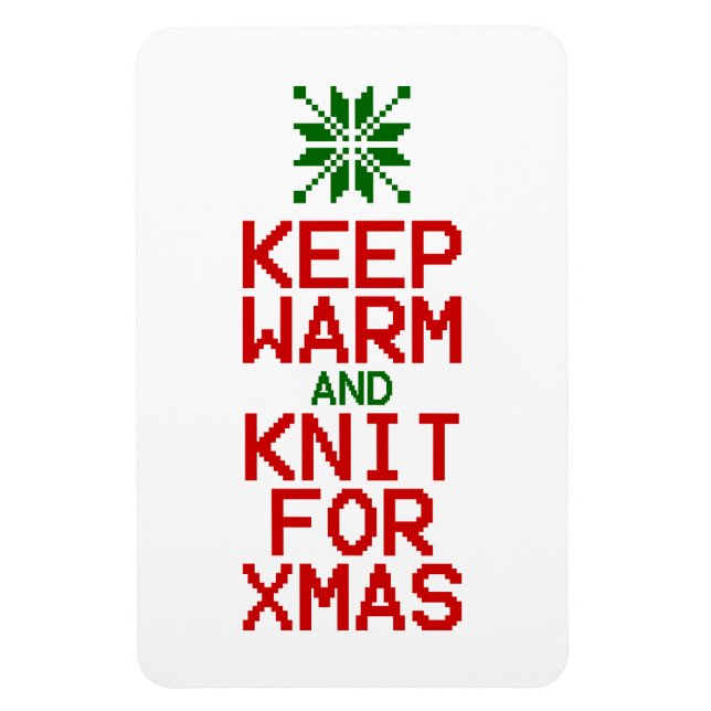 Magnet Flexible Gardez chaud et tricot pour Noël (Vertical)