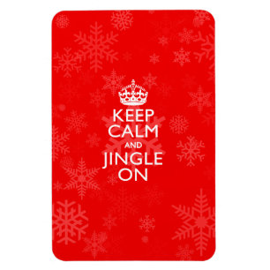 Magnet Flexible Gardez Le Calme Et Jinglez Sur Le Rouge Vibrant