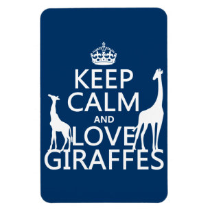Magnet Flexible Gardez le calme et l'amour Giraffes - toutes les c
