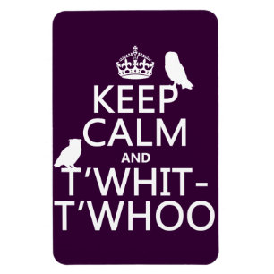 Magnet Flexible Gardez le calme et le T'Whit-T'Whoo (hiboux)