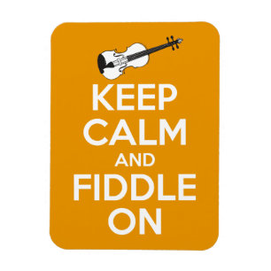 Magnet Flexible Gardez le calme et le violon sur (l'orange)