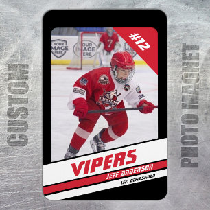 Magnet Flexible Gardien de hockey Cadeau Sur Rouge Noir Vibrant